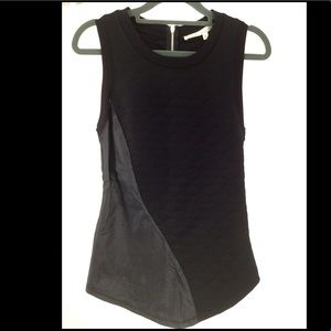 RACHEL Rachel Roy XS Blk  Faux leather Quilted Top